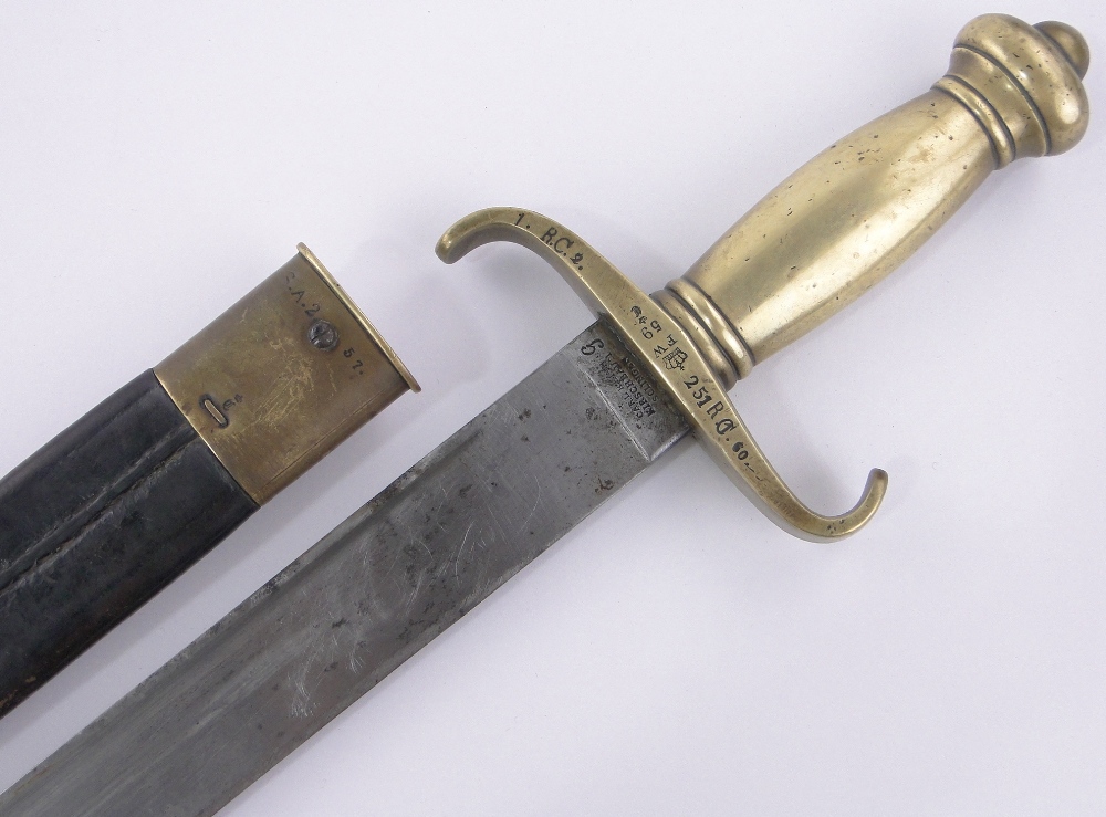 A 19th century German infantry sword, blade stamped Carl Reinh Kirschbaum Solingen,