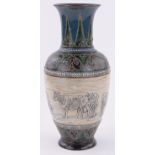A Hannah Barlow for Doulton Lambeth baluster vase,