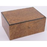 A modern Dunhill birdseye maple and ebony humidor, length 36cm.