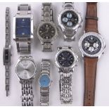 A group of ladies and gents wristwatches, including Gucci and Citizen Eco-drive, (8).