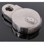 A nickel plate padlock design vesta case, height 4.5cm.