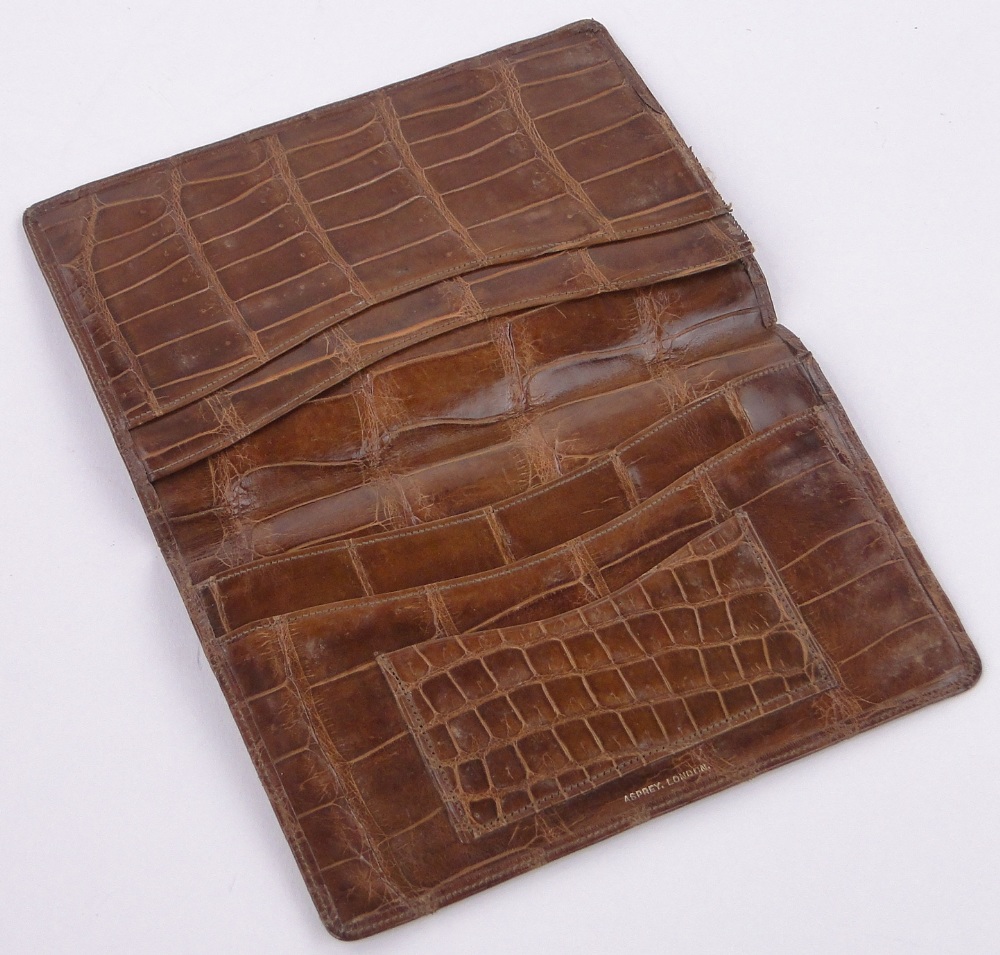 An Asprey crocodile skin wallet, length 17cm. - Image 2 of 3