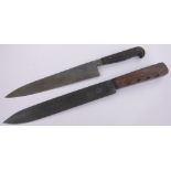 A large knife by Gledhurst of London, overall length 39cm together with another knife, (2).