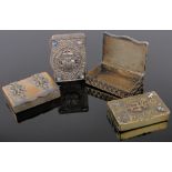 4 Victorian brass and nickel plate vesta cases, largest length 4.5cm, (4).