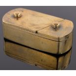 A Victorian brass vesta case with swivel top, length 4.8cm.