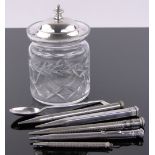 5 Various silver and plated propelling pencils,