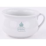 A plain ceramic chamber pot with Edward VIII monogram,