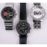 3 Modern gents Dolce & Gabbana wristwatches, all working order.