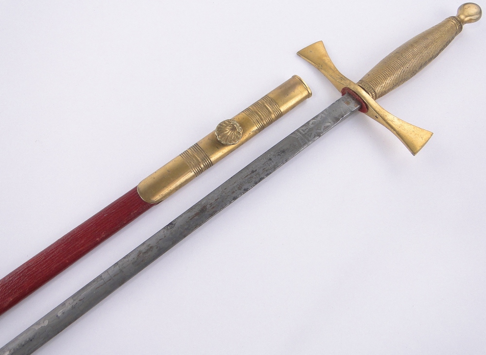 An early 20th century Masonic ceremonial sword, blade signed Spencer & Co.