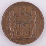 A 19th century French bronze prize medallion, Paris Exhibition 1867, diameter 67mm.