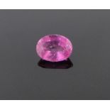 An unmounted 1.63ct pink sapphire, with certificate.