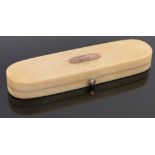 A 19th century oval ivory toothpick case, length 8cm.