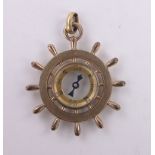 A Victorian gilt metal compass fob, diameter 35mm.