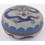 A Chinese Cloisonne enamel box, with dragon decorated lid, diameter 19cm.