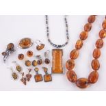 A Collection of Baltic amber set jewellery.