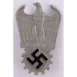 A German Third Reich Doctor Fritz Todt silver and enamel Honour award badge, height 6.2cm.