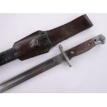 An Edwardian English sword bayonet, blade stamped Chapman 1907, blade length 43cm,