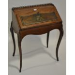 A 19th century rosewood lady's writing bureau,