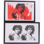 Andre Perrino, pair of prints, portraits of Jim Morrison, 33cm x 51cm, framed, (2).