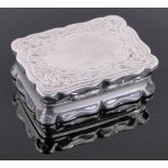 A Victorian silver pillbox of rectangular form, makers marks T H Birmingham 1896, length 5cm.