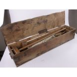 A 19th century Jaques croquet set, in original pine box with cast-iron plaque.