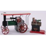 A Mamod model steam tractor, length 25cm and a Mamod stationary engine, (2).