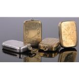 4 Victorian brass and nickel plate vesta cases, with trick opening lids.