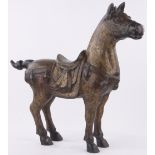 A large reproduction Chinese gilded bronze Tang style horse,
