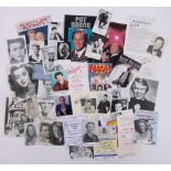 A Collection of celebrity autographed photos and cards, including Vivien Leigh, Julie Andrews,