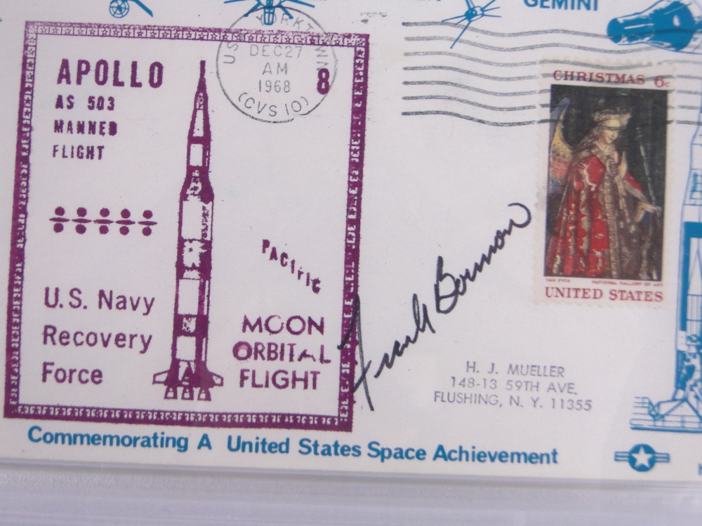 2 Apollo VIII Nasa First Day Covers, signed by the astronauts James Lovell and Frank Borman, (2). - Image 2 of 3