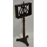 A Regency rosewood double-sided music stand,