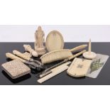 A Collection of 19th century carved ivory items.