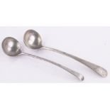 Pair of early 19th century continental silver ladles, indistinct marks.