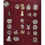 A Collection of military cap badges.