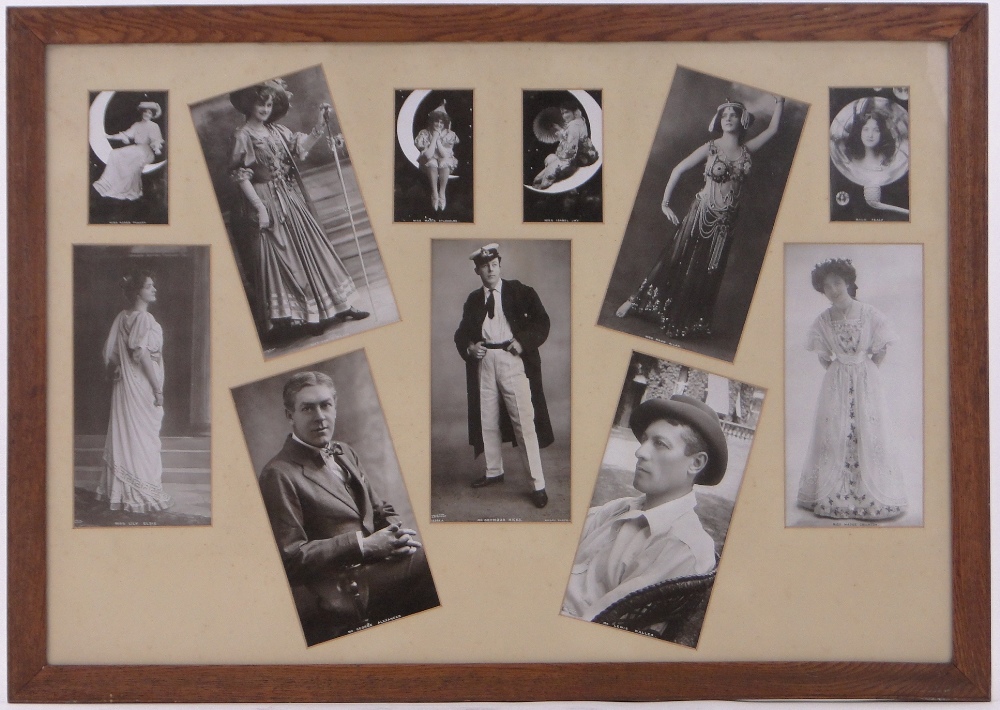 5 Frames of theatrical photographs circa 1900-1920, largest frames 60cm x 87cm, (5).