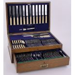 A canteen of Mappin & Webb Old English pattern silver cutlery for 12 people, Sheffield 1929,