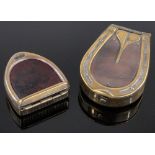 2 Victorian brass horseshoe design vesta cases, (2).