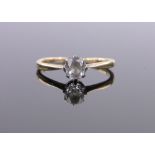 An 18ct solitaire diamond ring, approx. 0.5cts, size K.