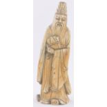 A Chinese carved ivory Sage figure, 18th/19th century, height 22cm.