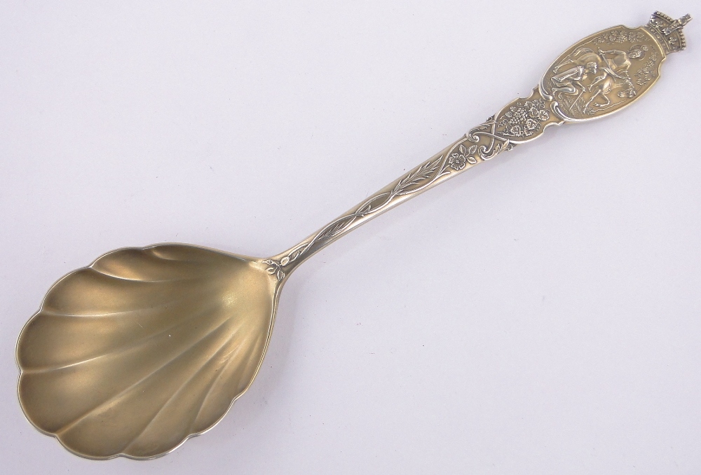 A Queen Victoria Diamond Jubilee silver gilt spoon, by Elkington & Co.