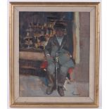 Ken Moroney (born 1949), oil on canvas, Blind Beggar, 2007, signed, 12" x 10", framed.