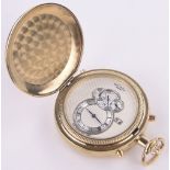 A modern Rotary automatic chronograph pocket watch, goldplated case with multiple dials,