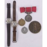 Group of military items, including medallions,