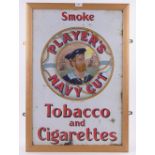 A Player's Navy Cut tobacco and cigarettes Vintage enamelled advertising sign, 75cm x 50cm, framed.