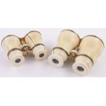 2 Pairs of 19th century ivory and gilt metal opera glasses.