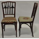 2 J & J Kohn Bentwood side chairs designed by Gustav Seigel, circa 1905/1910,