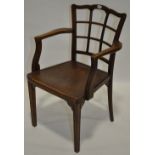 A Thonet A562 lattice back armchair designed by Josef Hoffmann,
