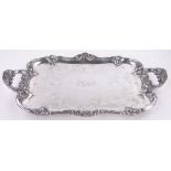 A fine quality early Victorian heavy gauge silver 2-handled tea tray,