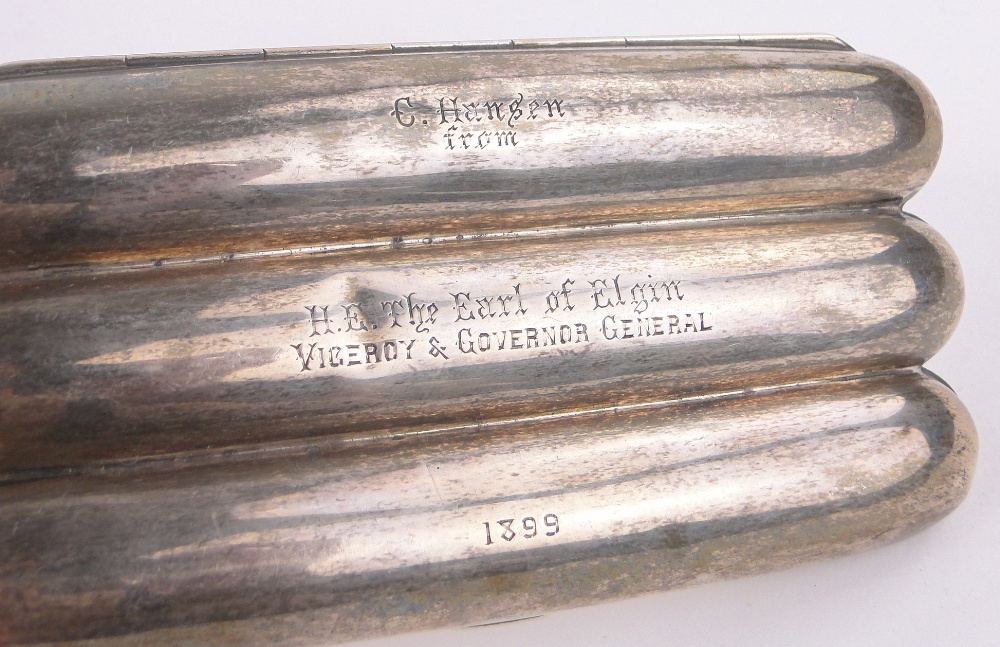 A Victorian silver 3-section torpedo design cigar case, makers marks H & A, Birmingham 1894, - Image 2 of 3