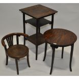 2 Bentwood tables and a child's chair in the manner of Josef Hoffmann,